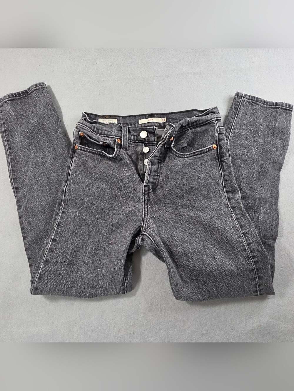 Levi's Women's 24 Wedgie Grey Staight Fit Jeans